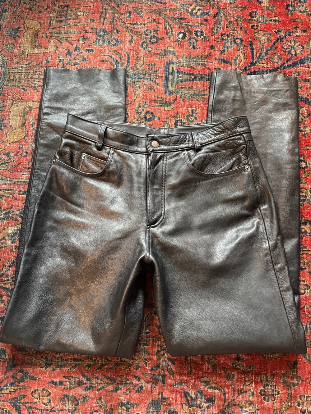 Vintage black leather pants